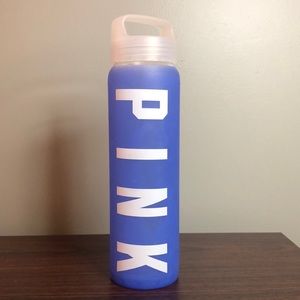 Victoria's Secret Pink Collegiate Water Bottle, glad with silicone cover purple